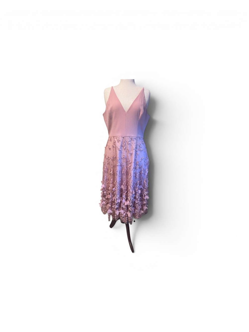 Dress the Population Darlene V-Neck Embroidered Mesh 3D Dress, Sz XL NEW